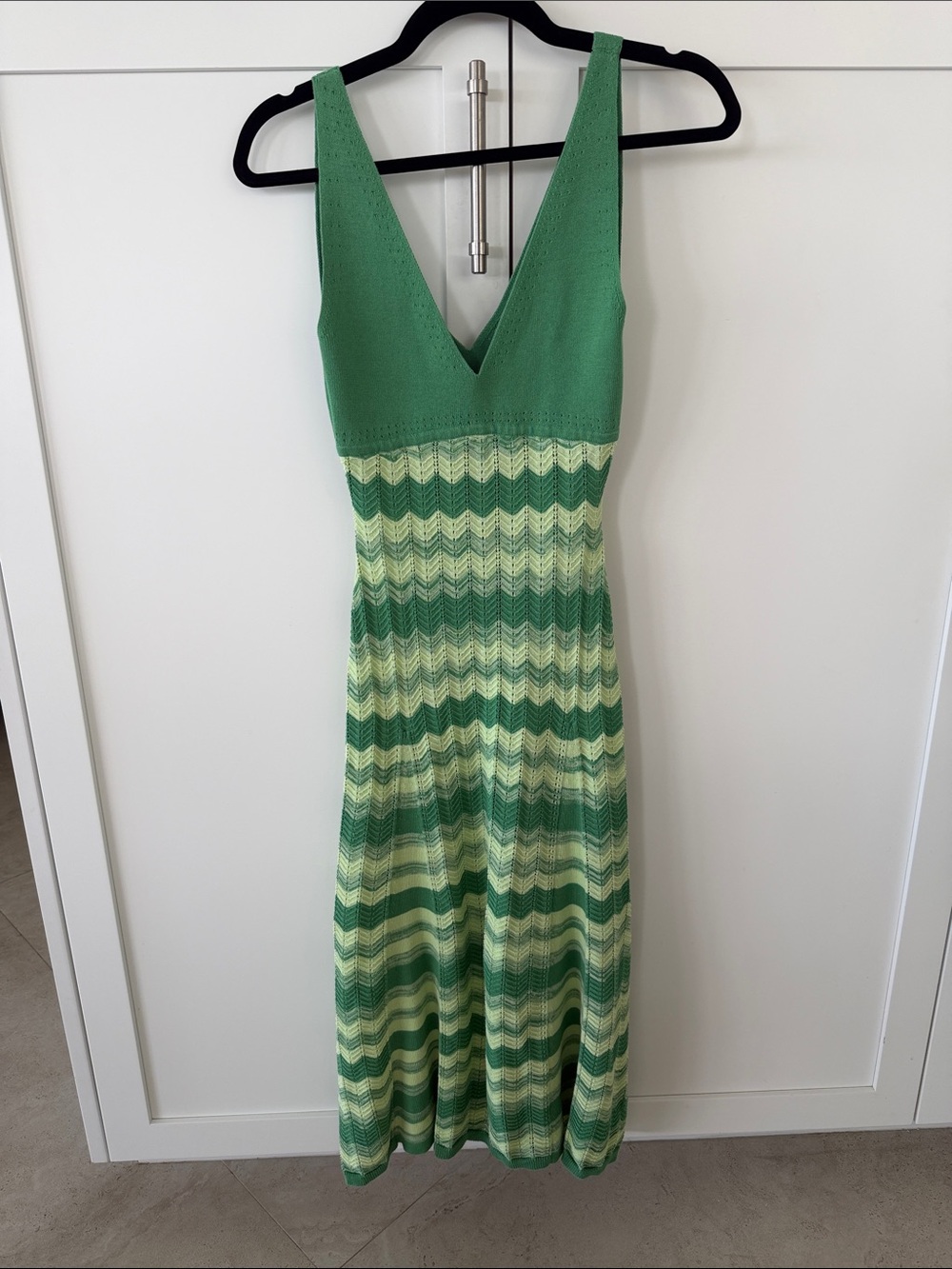 Ramy Brook Knit Green Patterned Maxi Dress